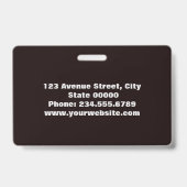 Badge Élégant, minimaliste (Back)