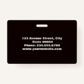 Badge Élégant, minimaliste (Dos)