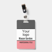Badge Élégant, minimaliste (Avant avec clip)
