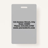 Badge Élégant, minimaliste (Dos)