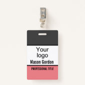 Badge Élégant, minimaliste (Devant avec clip)