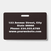 Badge Élégant, minimaliste (Arrière)