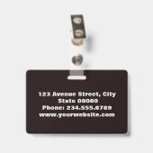 Badge Élégant, minimaliste (Arrière avec clip)