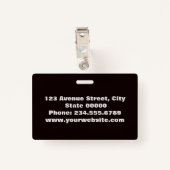 Badge Élégant, minimaliste (Dos avec clip)