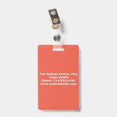 Badge Elégant, minimaliste bleu orange (Arrière avec clip)