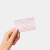 Badge Elégant moderne Blush Pink Ombre Nom et monogramme (À main)