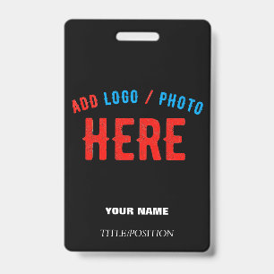 BADGE ÉLÉGANT MODERNE PERSONNALISABLE NOIR MARQUE VERIFI