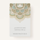 Badge Elégant Ornate Gold Foil Turquoise Mandala Photo (Dos)
