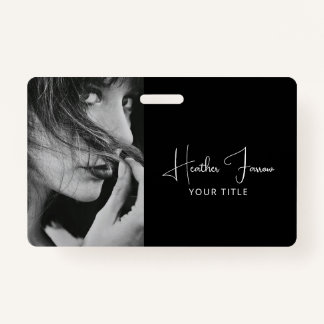 Badge Elegant Photo Script Name Title 