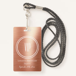 Badge Élégant Rose Gold Foil Anniversaire de fête VIP Ac