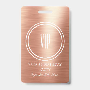 Badge Élégant Rose Gold Foil Invitation Fête d'Anniversa