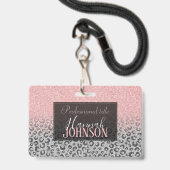 Badge Élégant Rose Gold Parties scintillant Empreinte de (Avant avec lanière)
