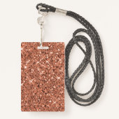 Badge Élégant Rose Gold Sparkle Parties scintillant VIP  (Derrière avec lanière)