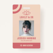 Badge Elegant Rose & Ivory Salon Employee Qr Code  (Devant)