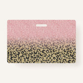 Badge Élégant Rose Parties scintillant or Empreinte de l (Devant)