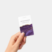 Badge Élégant Script d'agate violet Employé personnalisé (À main)