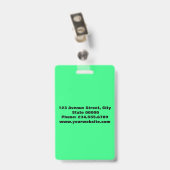 Badge Élégant vert citron minimaliste (Arrière avec clip)