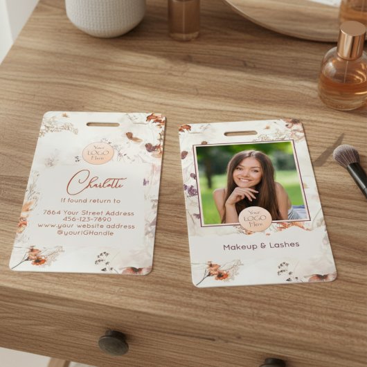 Badge Elegant Watercolor Script Logo Photo Makeup