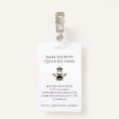 Badge Élégante Abeille De Miel Et Fermes De La Couronne  (Dos avec clip)