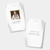 Badge Elégante Boutique Luxe Blanc Or (Avant & arrière)