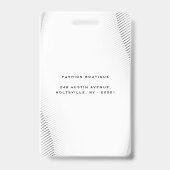 Badge Elégante Boutique Luxe Blanc Or (Arrière)