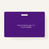 Badge Élégante école d'enseignement à domicile ID Purple (Dos)