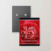 Badge Élégante fête du 15e anniversaire du Mariage Rose (Recto/Verso)