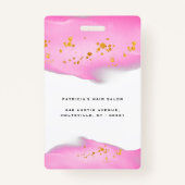 Badge Élégante Parties scintillant Rose Et Or (Dos)