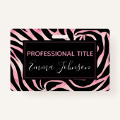 Badge Elégante Parties scintillant Rose or Zebra Black P (Devant)