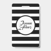 Badge Élégantes Tailles Noir Et Blanc (Dos)