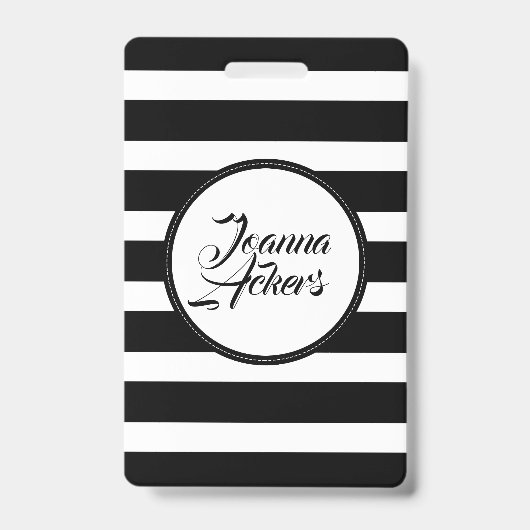 Badge Élégantes Tailles Noir Et Blanc (Face)