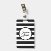 Badge Élégantes Tailles Noir Et Blanc (Dos avec clip)