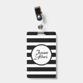 Badge Élégantes Tailles Noir Et Blanc (Face avec clip)