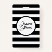 Badge Élégantes Tailles Noir Et Blanc (Dos)