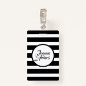 Badge Élégantes Tailles Noir Et Blanc (Dos avec clip)