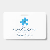 Badge élément de puzzle bleu de sensibilisation à l'auti (Avant)