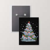 Badge Éléphant Arbre de Noël Drôle Éléphant Mignon (Recto/Verso)