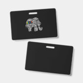 Badge Éléphant de la sensibilisation à l'autisme (Avant & arrière)