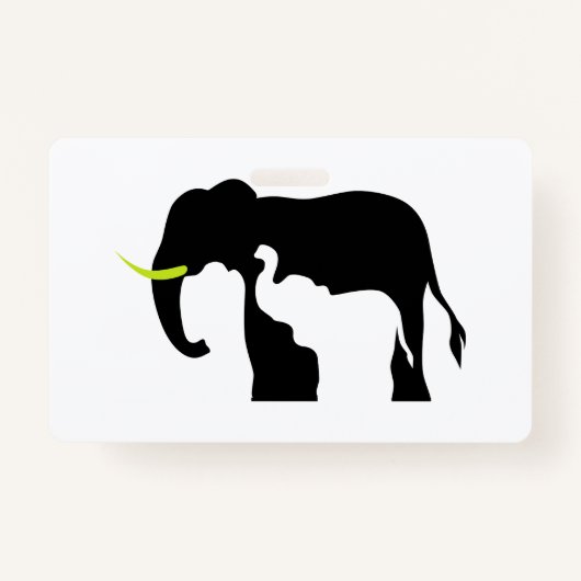 Badge Eléphants noirs et blancs (Devant)