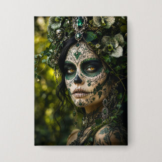 Badge Emerald Forest Calavera – Botanique verte