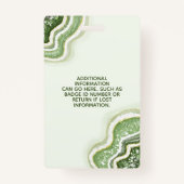 Badge Emerald Green Parties scintillant Agate Geode Luxe (Dos)