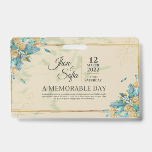 Badge Emerald Greenery Faire partie de mariage Décontrac (Face)