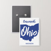 Badge Emplacement personnalisé et nom Ohio (Recto/Verso)