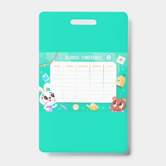 Badge Emploi du temps scolaire (Avant)