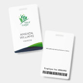 Badge Employé au Tourbillon Vert Moderne (Avant & arrière)