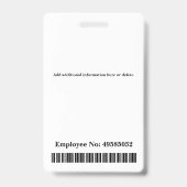 Badge Employé au Tourbillon Vert Moderne (Arrière)