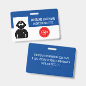 Badge Employé bleu (Front & Back)