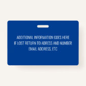 Badge Employé bleu (Dos)