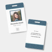 Badge Employé Bleu Marine Moderne (Avant & arrière)