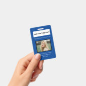 Badge employé code-barres logo photo bleu blanc (Manuel / portable)